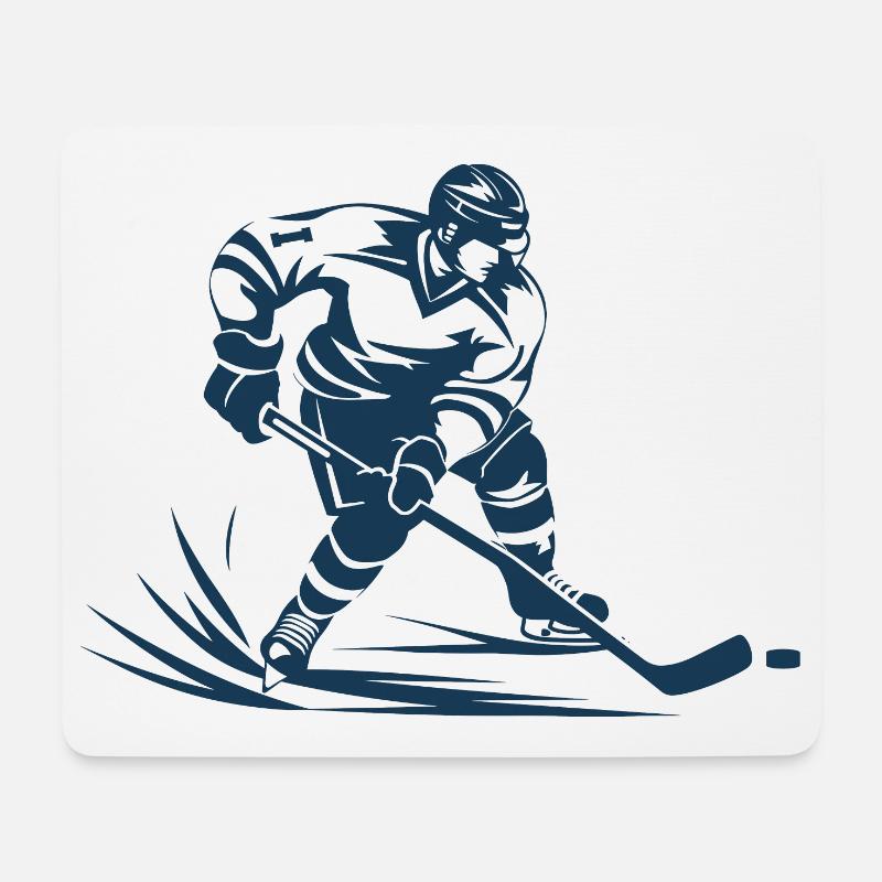 Eishockeyspieler - Mousepad (Querformat) - Weiß