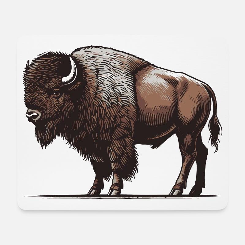 Bison - Mouse Pad (horizontal) - white