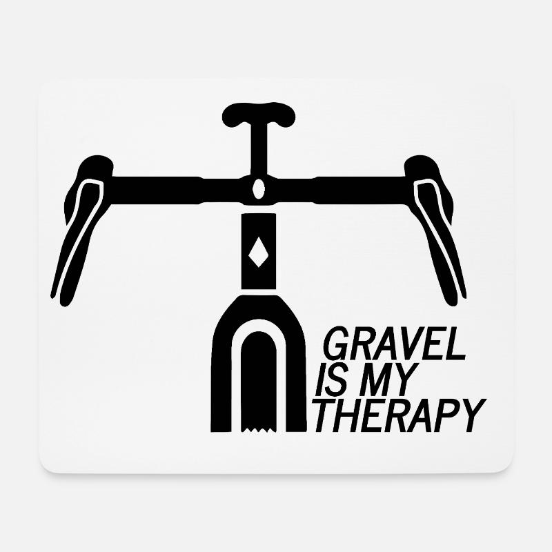 Gravel is my Therapy - Mouse Pad (horizontal) - white