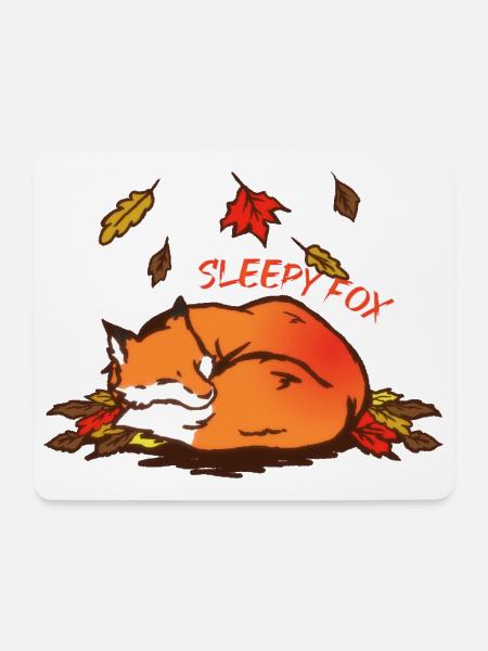 Schlafender Fuchs Herbsttraum Sleepy Fox - Mousepad (Querformat) - Weiß