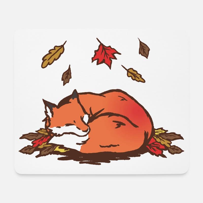Renard - Tapis de souris (format paysage) - blanc