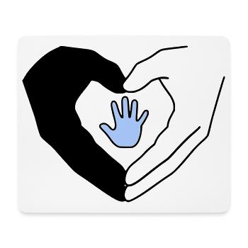 Famille Mains Coeur Amour Protection Vecteur - Tapis de souris (format paysage) - blanc - Devant