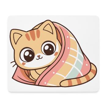 Cute Wrapped Covered Kitten - Mouse Pad (horizontal) - white - Front