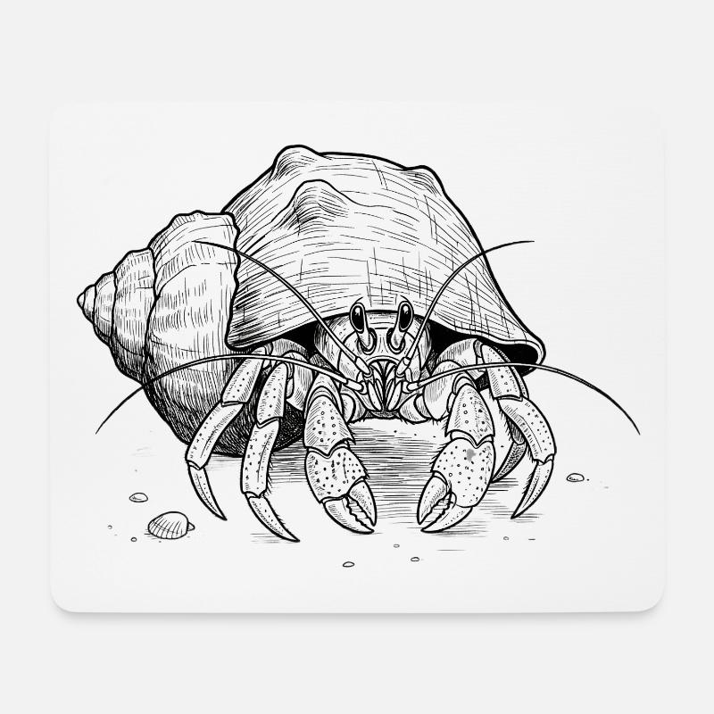 Krebs Einsiedlerkrebs - Mousepad (Querformat) - Weiß