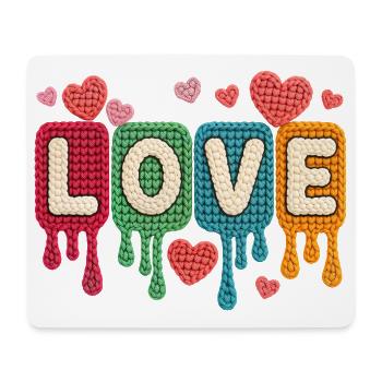 Love Bunte Strick Herzen Romantische Liebe - Mousepad (Querformat) - Weiß - Vorne