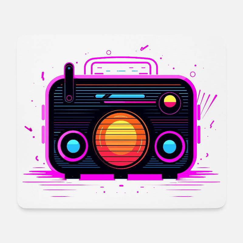 Retro Radio Retrowave - Mousepad (Querformat) - Weiß
