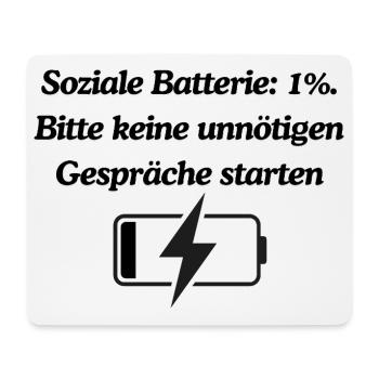 Soziale Batterie - Mousepad (Querformat) - Weiß - Vorne