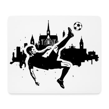 Fußball Fallrückzieher Köln - Mousepad (Querformat) - Weiß - Vorne
