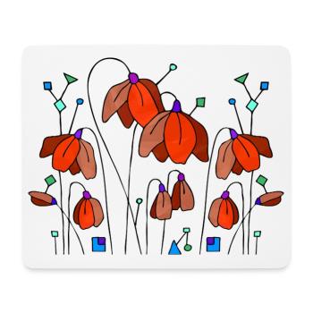 Fleur - Tapis de souris (format paysage) - blanc - Devant