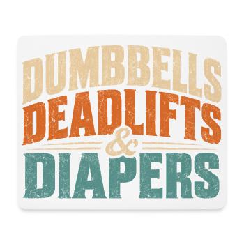 Dumbbells Diapers Laugh Tee - Mousepad (Querformat) - Weiß - Vorne