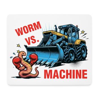 Worm vs Machine Robak Kontra Maszyna - Mousepad (Querformat) - Weiß - Vorne