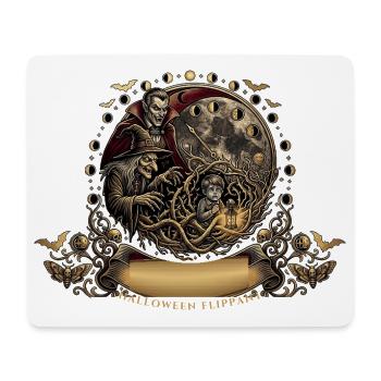 Unheimliches Halloween: Hexe, Vampir und Kind - Mousepad (Querformat) - Weiß - Vorne