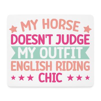 Hobby Horse Rider My Outfit Chic English Riding - Mousepad (Querformat) - Weiß - Vorne