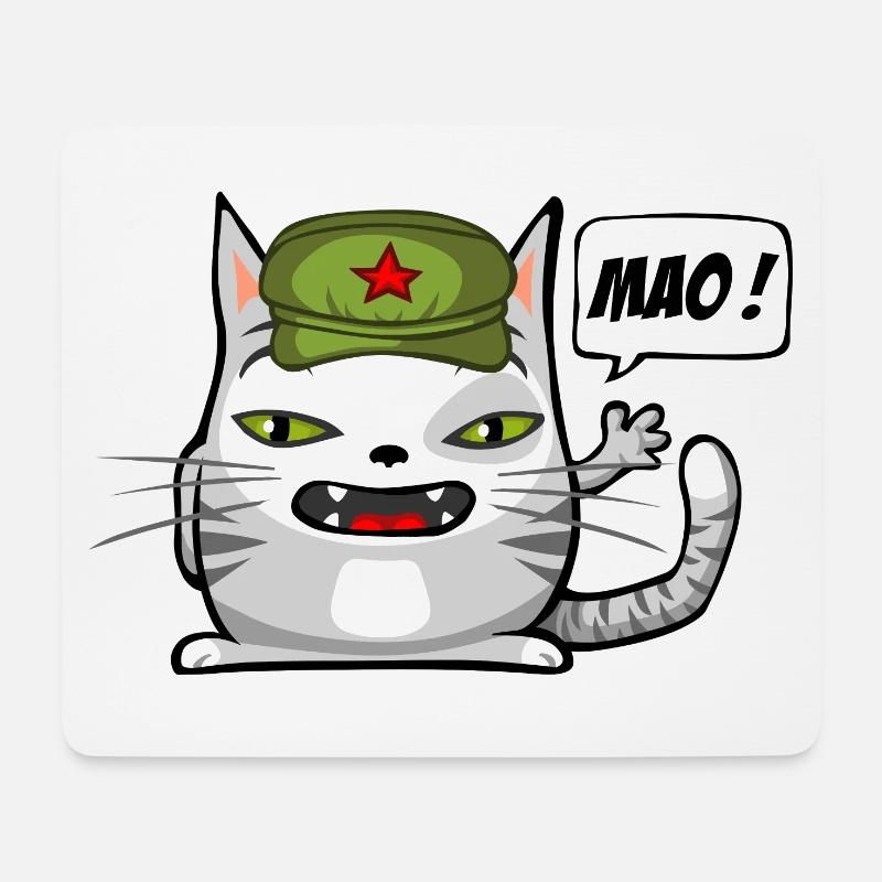 Kommunist Katze - Mousepad (Querformat) - Weiß