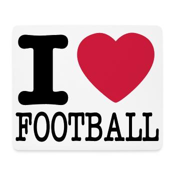 Ich liebe Fußball - Mousepad (Querformat) - Weiß - Vorne