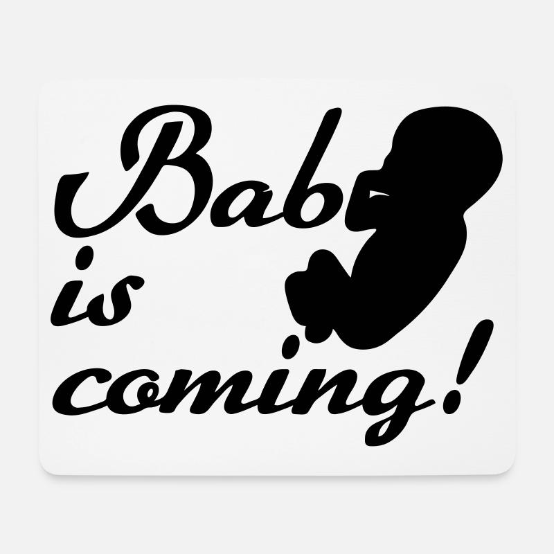 Baby is coming Geburt, Schwangerschaft, Geschenk - Mousepad (Querformat) - Weiß