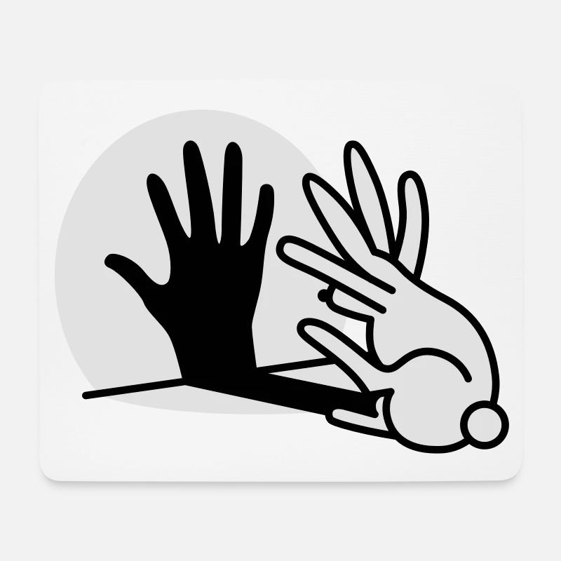 Chinesische Schatten Hand Kaninchen - Mousepad (Querformat) - Weiß