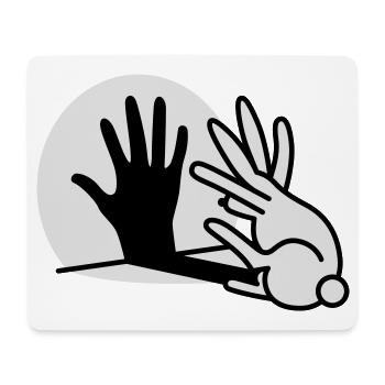 Handschatten Kaninchen 2 clr - Mousepad (Querformat) - Weiß - Vorne