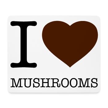 I LOVE MUSHROOMS Pilze - Mousepad (Querformat) - Weiß - Vorne