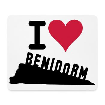 Crimson Heart Love Typography - Mouse Pad (horizontal) - white - Front