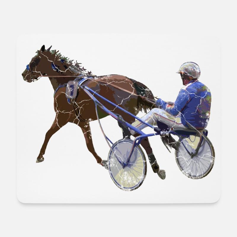 Trotting race horse racing gift - Mouse Pad (horizontal) - white