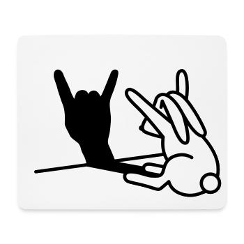 Rabbit Shadow Hand ROCK Music HARD ROCK Fan - Mouse Pad (horizontal) - white - Front
