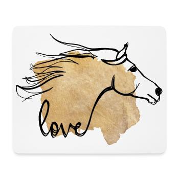 Amour du cheval pour les cavaliers Filles et amoureux des chevaux - Tapis de souris (format paysage) - blanc - Devant