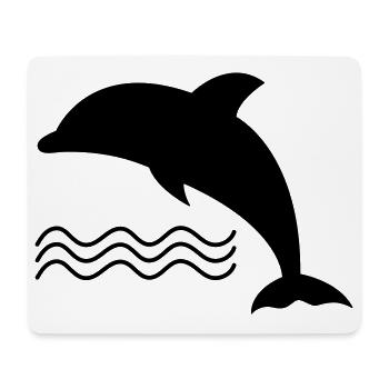 Le dauphin dans l’eau comme vecteur - Tapis de souris (format paysage) - blanc - Devant