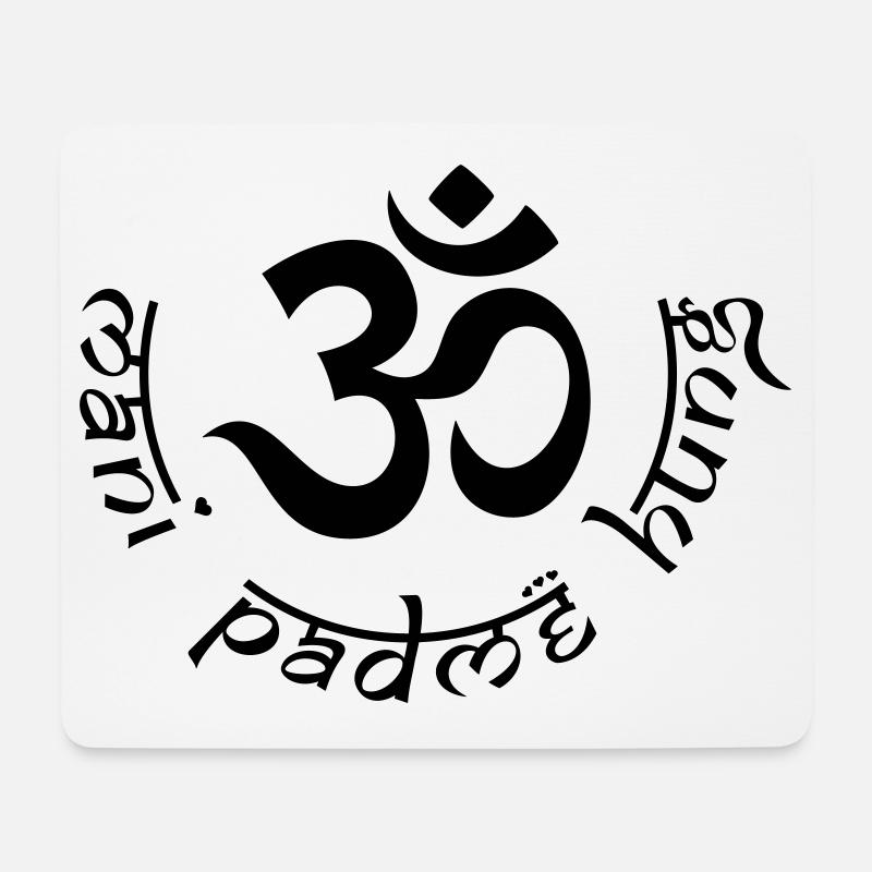 OM Mani Padme Hung - Mousepad (Querformat) - Weiß