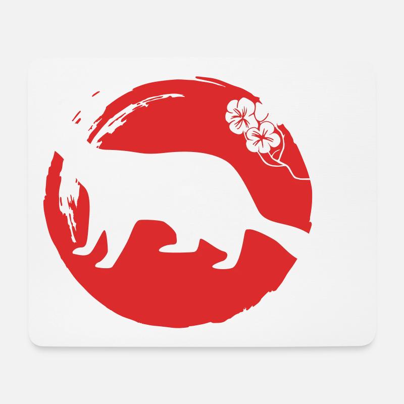 Marten Silhouette Japanese - Mouse Pad (horizontal) - white