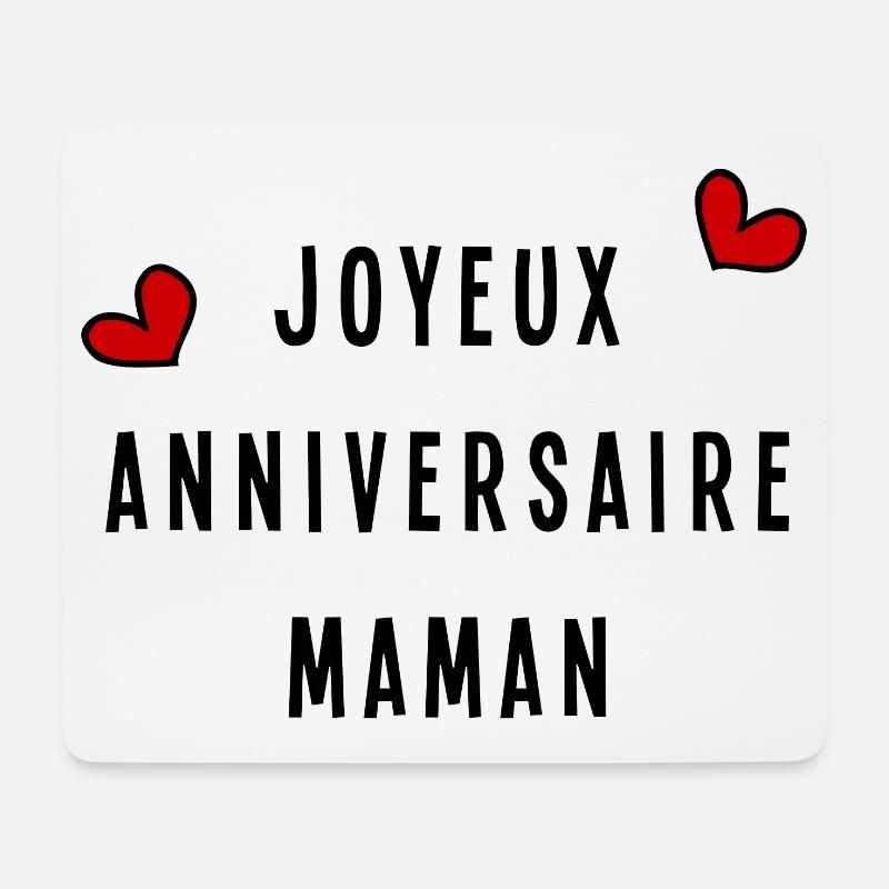 JOYEUX ANNIVERSAIRE MAMAN - Tapis de souris (format paysage) - blanc