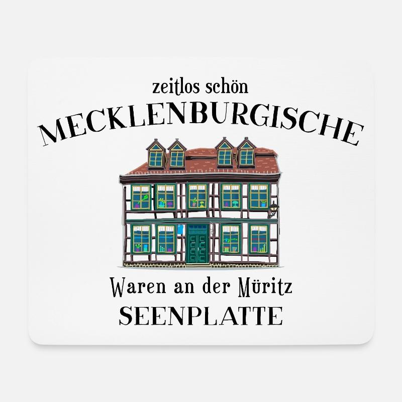 Mecklenburgische Seenplatte, Waren an der Müritz - Mousepad (Querformat) - Weiß