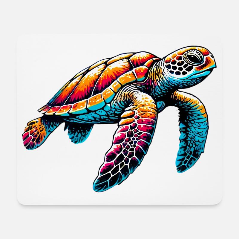 Schildkröte - Mousepad (Querformat) - Weiß