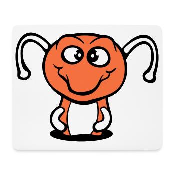 Raupe Boden Loch süß lieb lächelt glücklich Comic - Mousepad (Querformat) - Weiß - Vorne