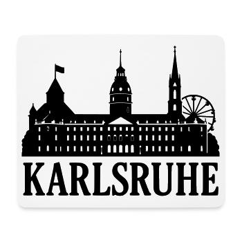 Karlsruhe Landmark Silhouette - Mouse Pad (horizontal) - white - Front