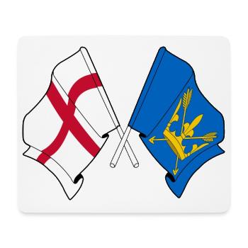 Suffolk & England kreuzte Flaggen - Mousepad (Querformat) - Weiß - Vorne