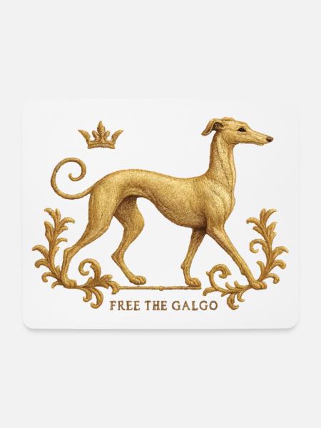 Free the Galgo - Embroidery Nr01 - Mousepad (Querformat) - Weiß