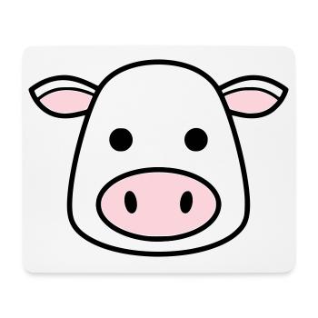 Mignonne Tête de Vache Visage Vector de la BD - Tapis de souris (format paysage) - blanc - Devant