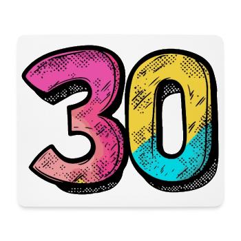 30 Number Colorful - Mouse Pad (horizontal) - white - Front