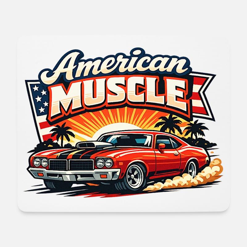 American_Muscle_2 - Tapis de souris (format paysage) - blanc