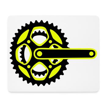 Bicycle Chainring Icon - Mouse Pad (horizontal) - white - Front