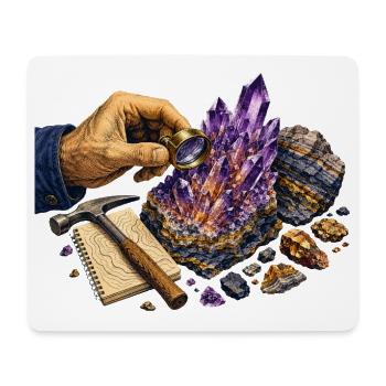 Geologie und violette Geoden - Mousepad (Querformat) - Weiß - Vorne