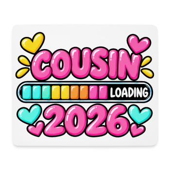 Cousin wird 2026 laden – süße Ankündigung - Mousepad (Querformat) - Weiß - Vorne