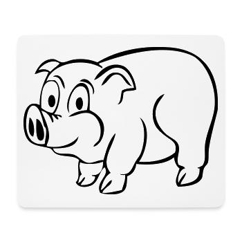 Lucky Pig - Mouse Pad (horizontal) - white - Front