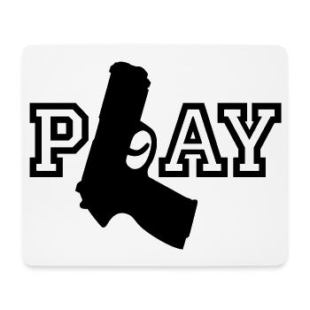 Play - Mousepad (Querformat) - Weiß - Vorne