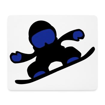 snowboardeuse - Tapis de souris (format paysage) - blanc - Devant