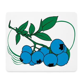 Blaubeeren - Mousepad (Querformat) - Weiß - Vorne