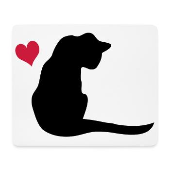 Chat - Tapis de souris (format paysage) - blanc - Devant