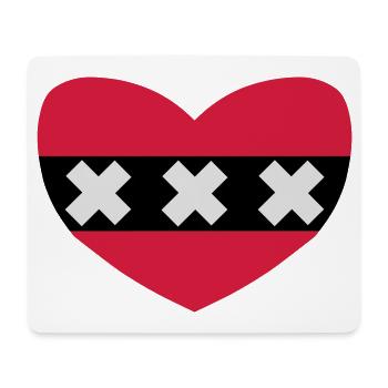 Love Amsterdam - Mouse Pad (horizontal) - white - Front