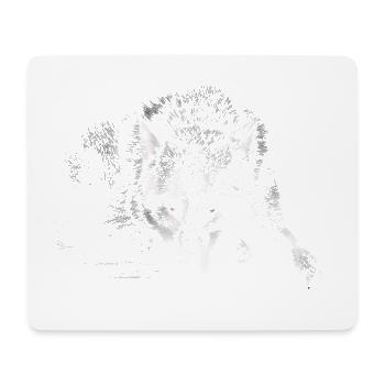 Loup - Tapis de souris (format paysage) - blanc - Devant